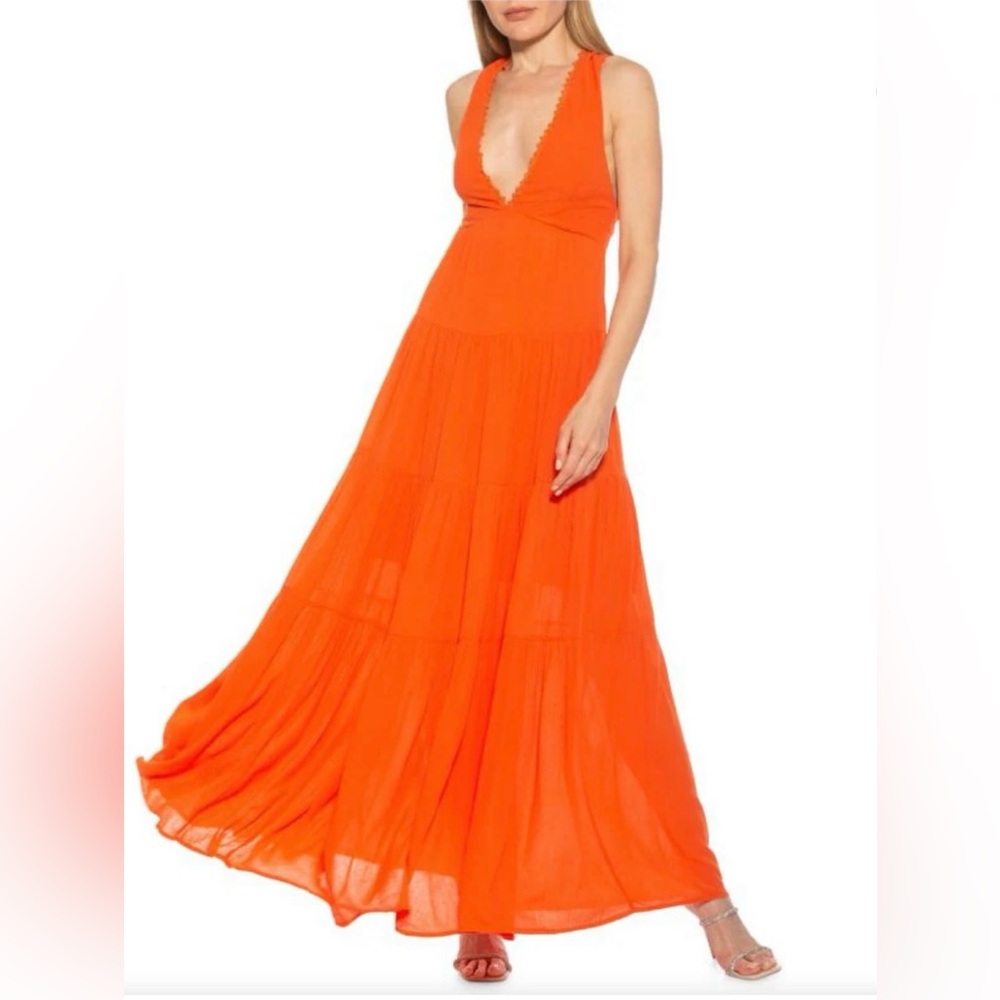 Elegant Orange Maxi Dress